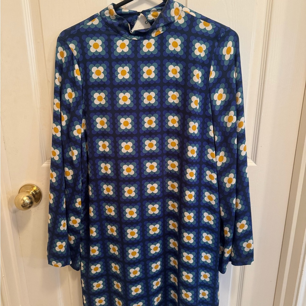 Floral Patterned Blue Dress